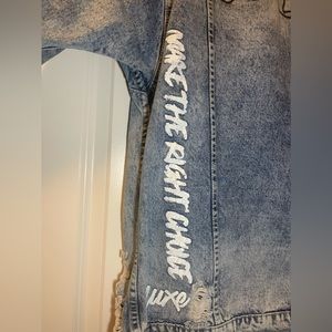 Vintage long denim jacket